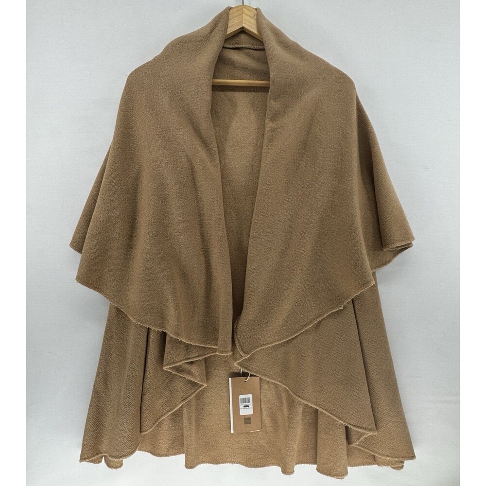 LOOK BY M Women's Camel One Size Wrap Cardigan Shawl Vest Lagenlook